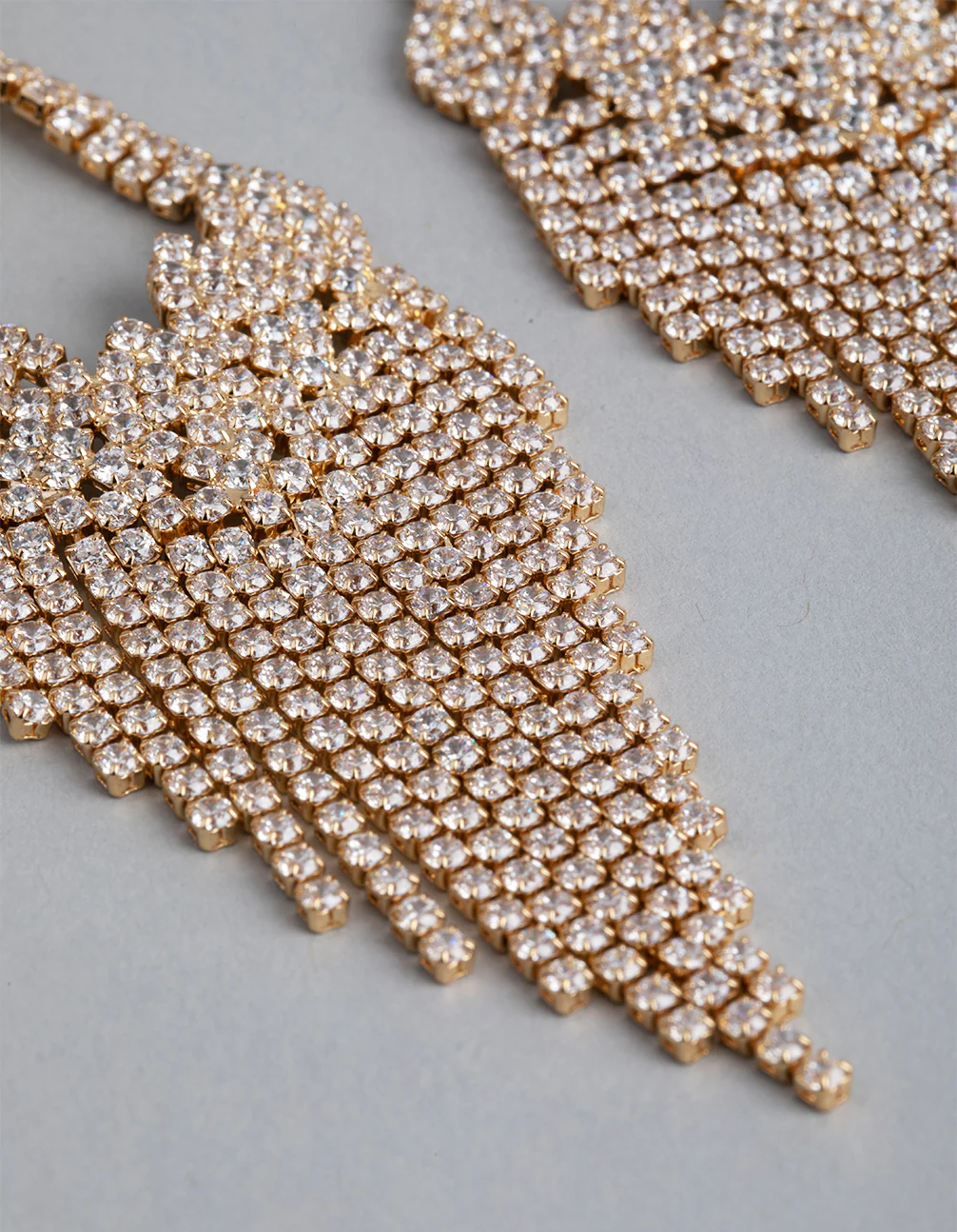 Gold Cubic Zirconia Chandelier Earrings - Image 3