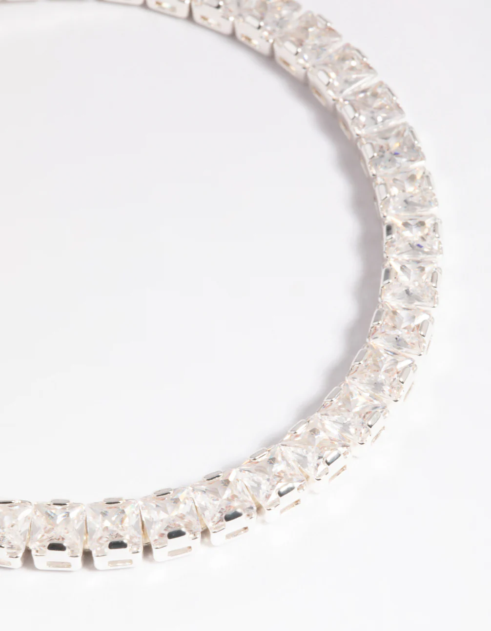 Silver Cubic Zirconia Cup Chain Bracelet - Image 2