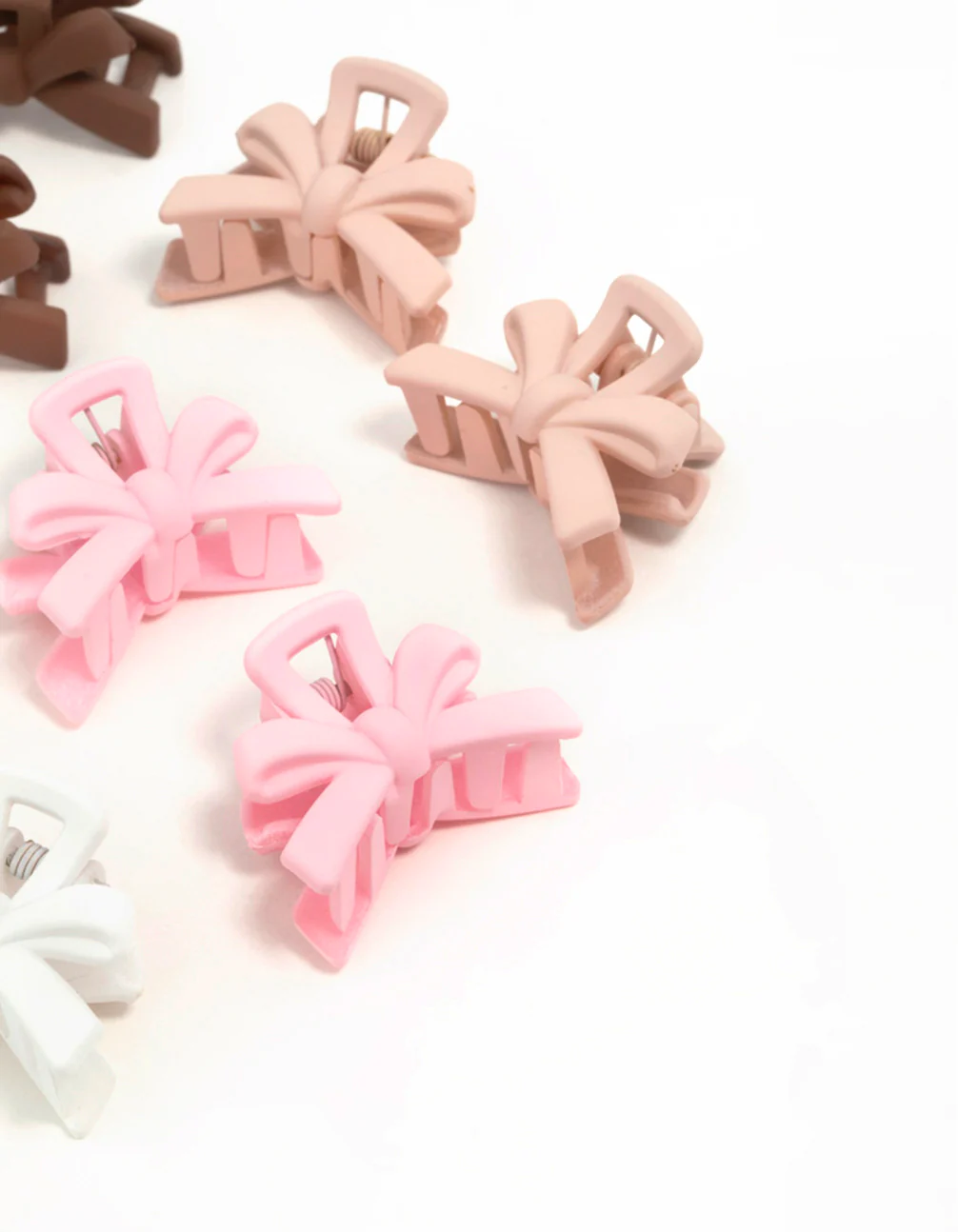 Matte Neutral Min Bow Claw Clips 10-Pack - Image 3