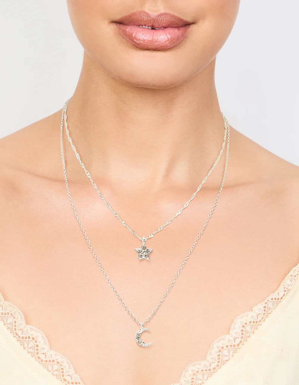 Silver Starry Night Layered Necklace - Image 2