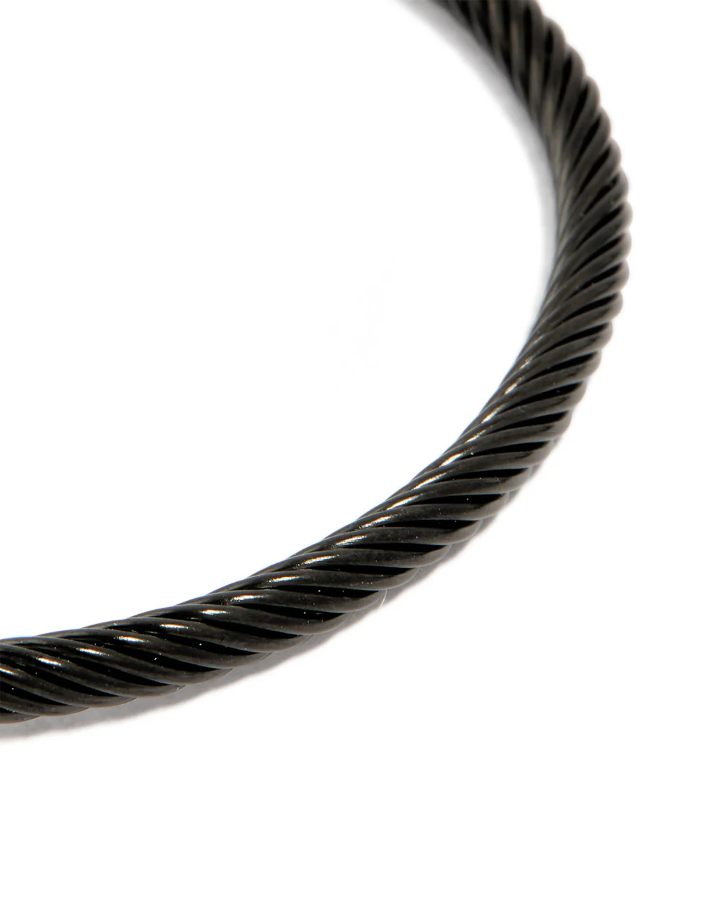 Mens Waterproof Black Stainless Steel Wire Twisted Wrist Cuff - Image 4