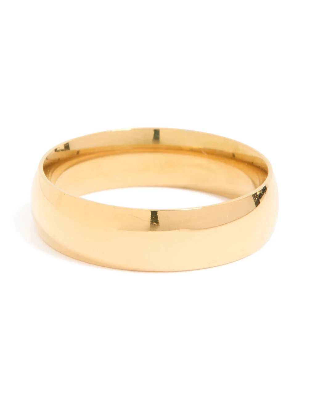 Mens Waterproof Gold Plated Stainless Steel Smooth Cigar Band Ring - Image 5