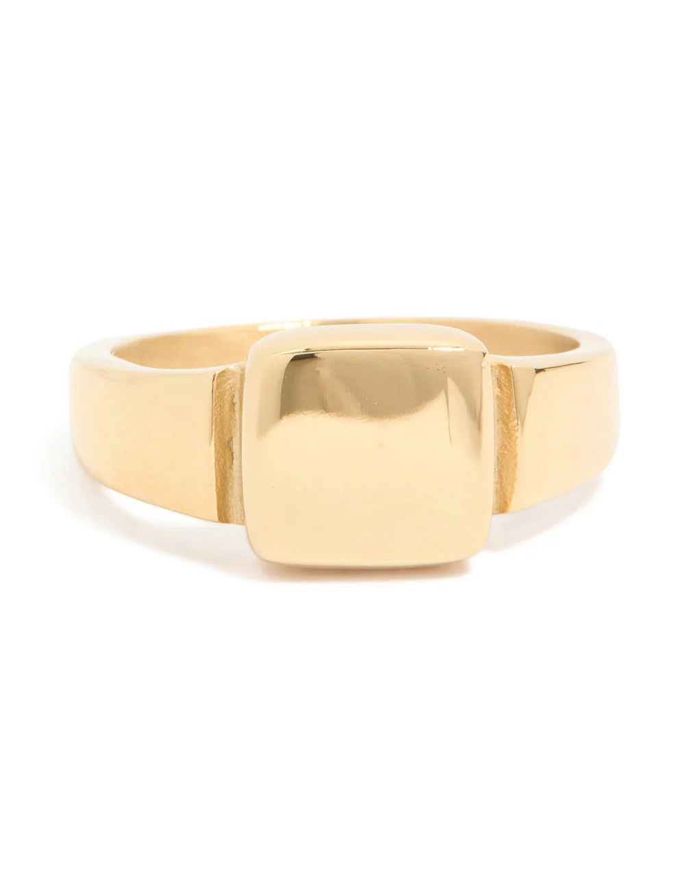 Mens Waterproof Gold Plated Stainless Steel Square Signet Ring - Image 5