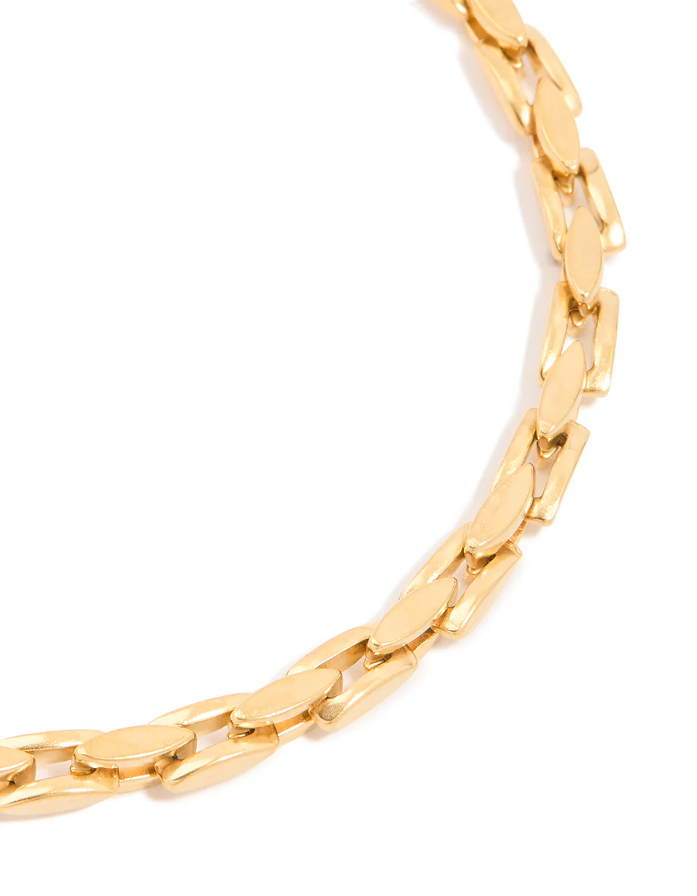 Mens Waterproof  Gold Plated Stainless Steel Detailed Chain Link Bracelet - Image 4
