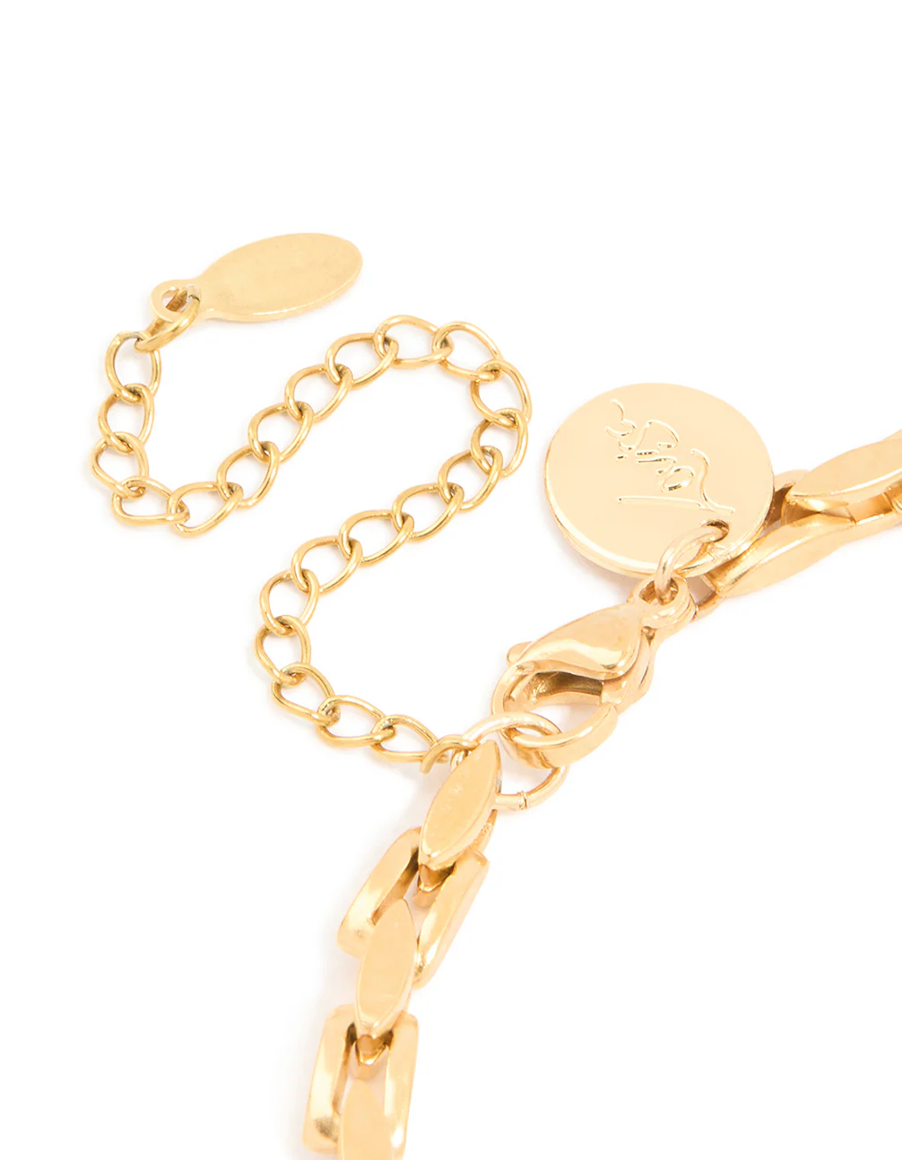 Mens Waterproof  Gold Plated Stainless Steel Detailed Chain Link Bracelet - Image 5