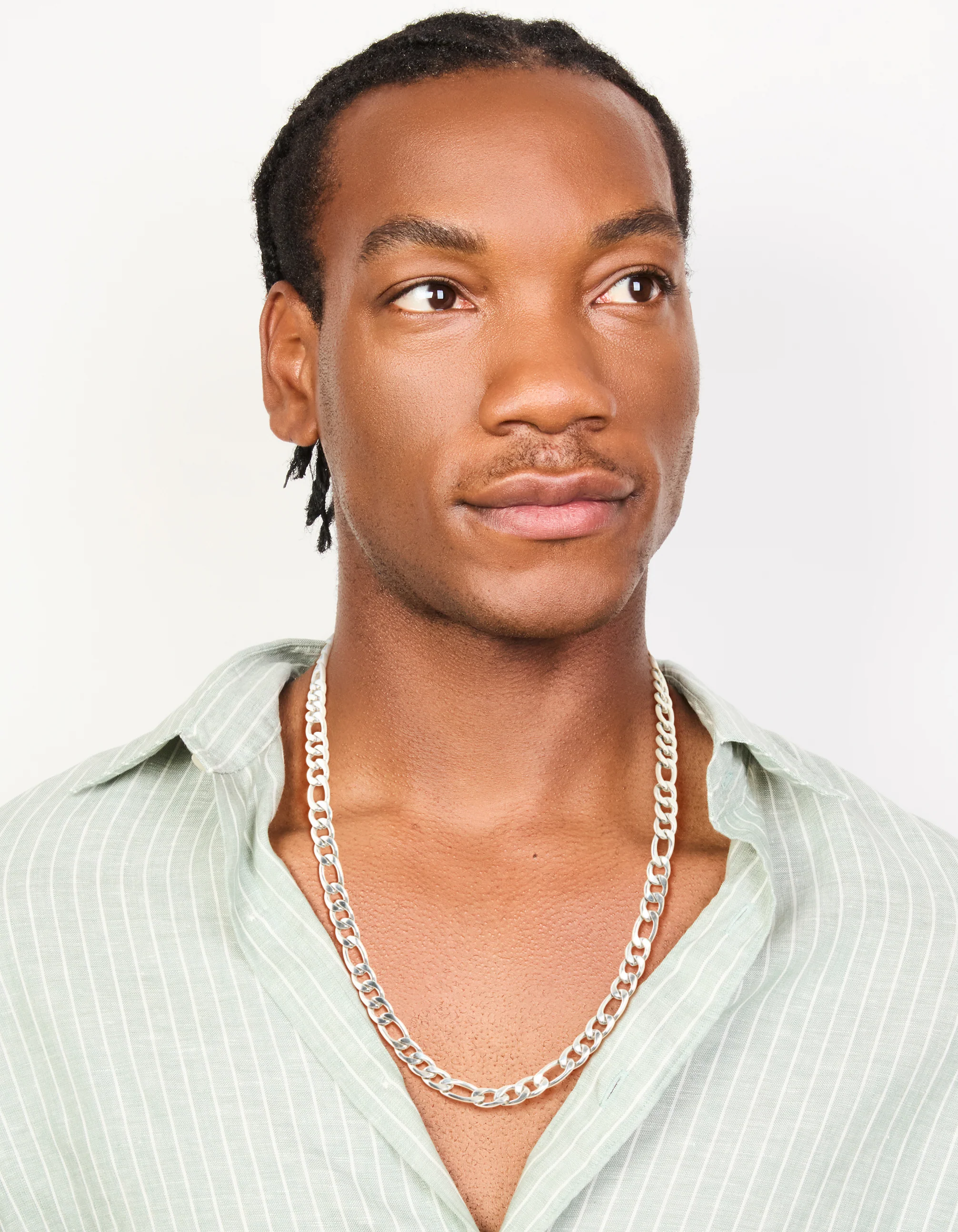 Mens Waterproof Stainless Steel Figaro Chain Necklace - Image 3