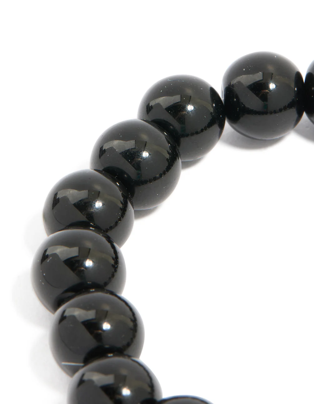 Mens Waterproof Stainless Steel Large Beaded Stretch Bracelet - Image 5
