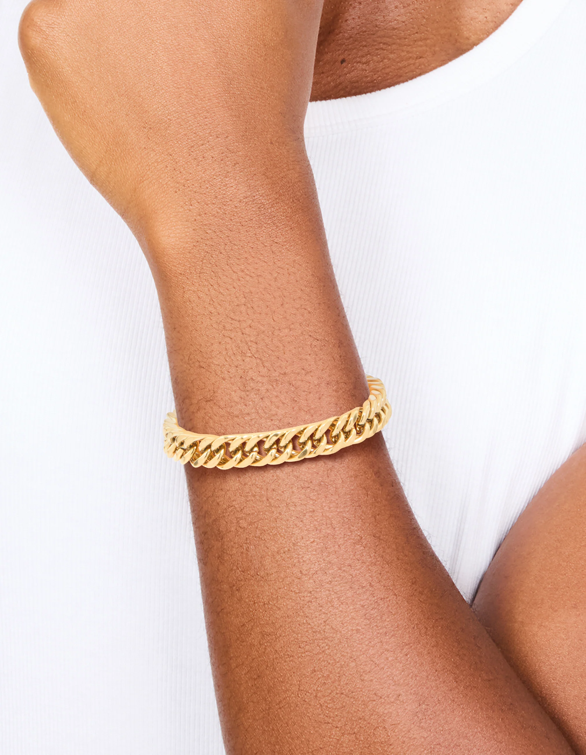 Mens Waterproof Stainless Steel Large Miami Cuban Link Bracelet - Image 2