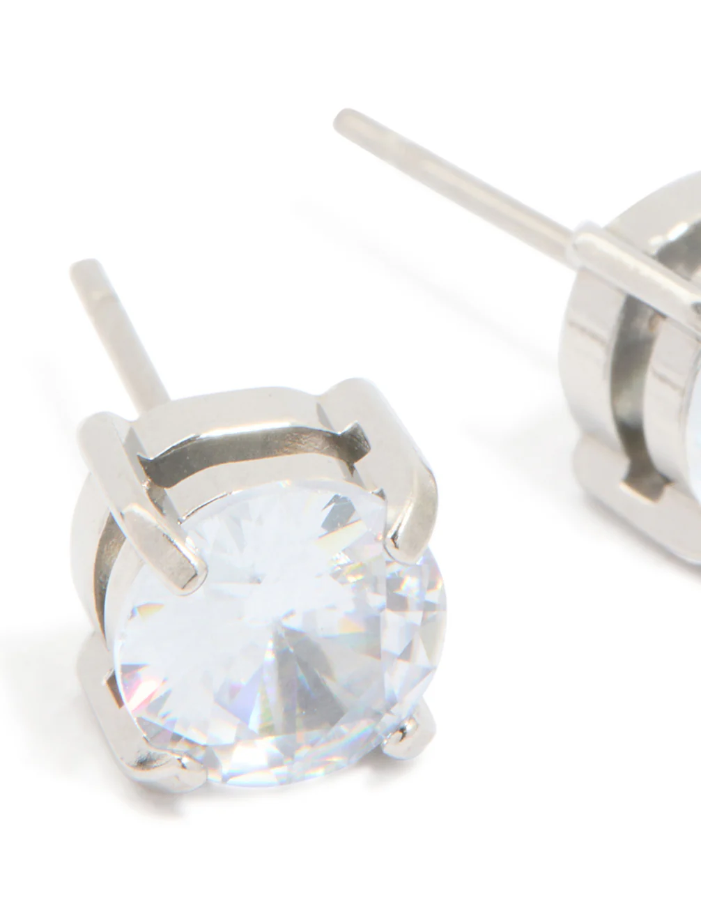 Mens Waterproof Stainless Steel Large Round Cubic Zirconia Stud Earrings - Image 4
