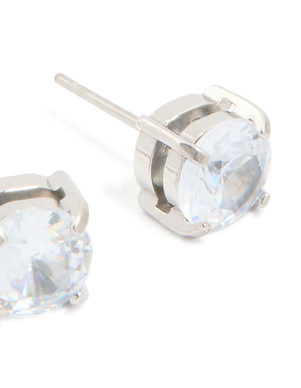 Mens Waterproof Stainless Steel Large Round Cubic Zirconia Stud Earrings - Image 5