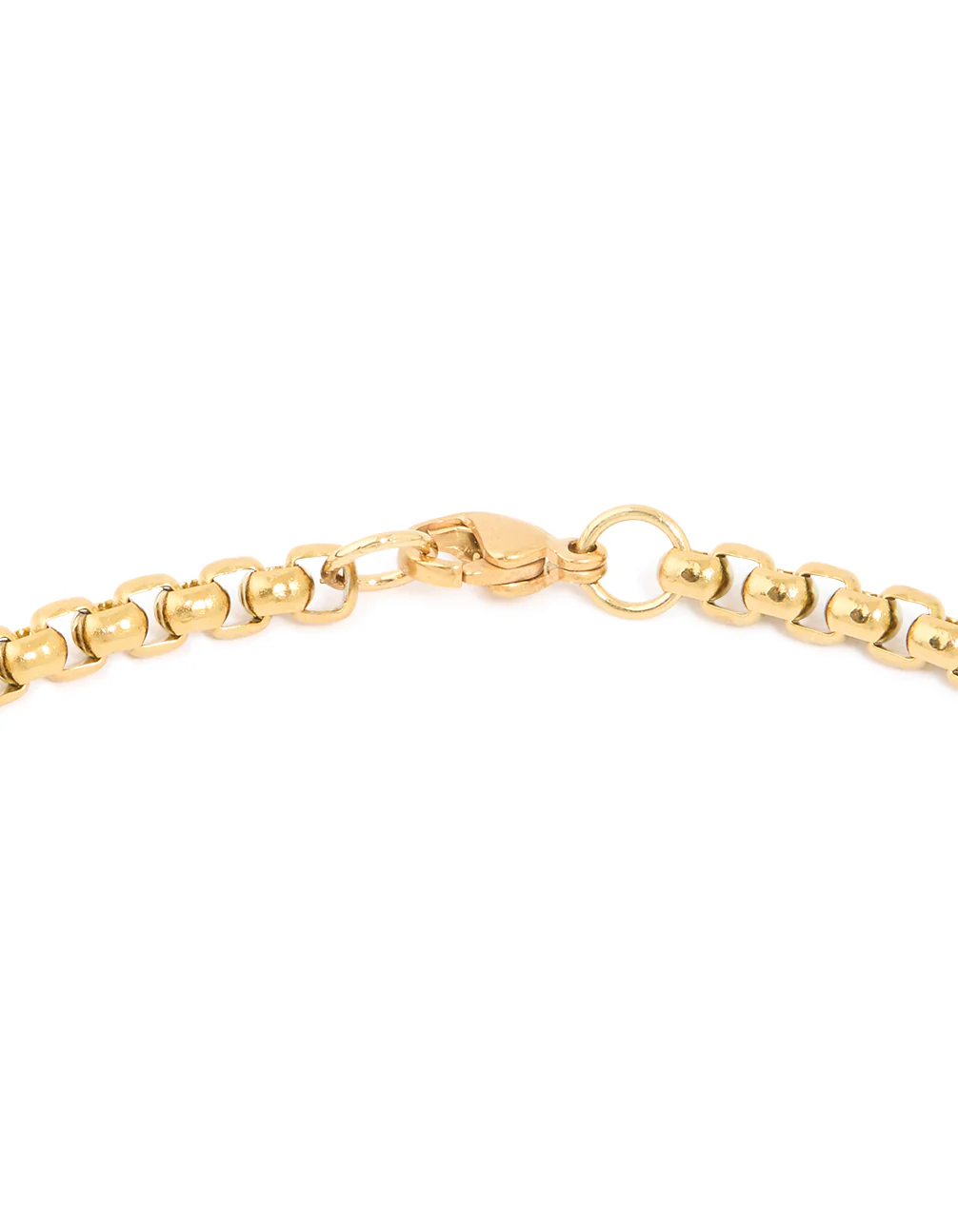 Mens Waterproof Gold Plated Stainless Steel Large Smooth Box Chain Necklace - Image 5