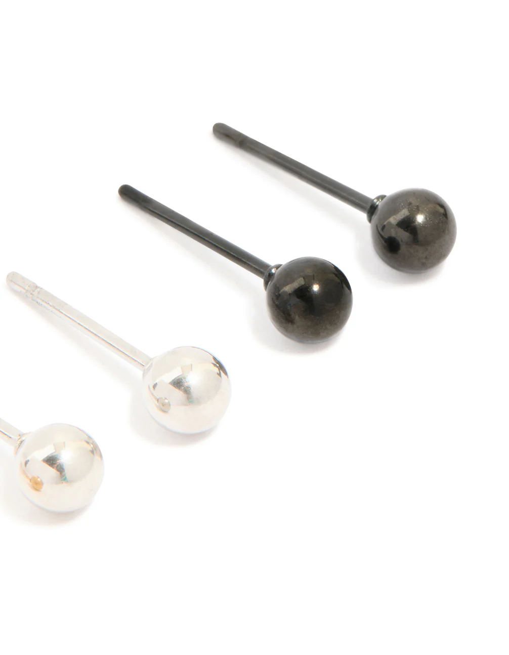 Mens Waterproof Stainless Steel Mixed Metal Ball Stud Earrings 3 Pack - Image 5