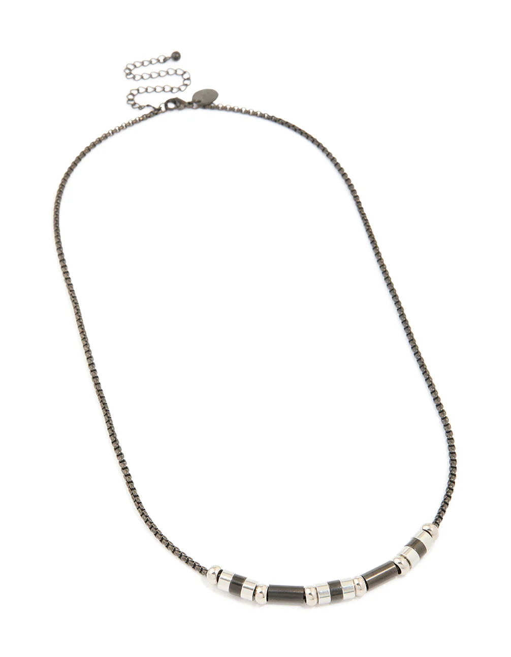 Mens Waterproof Stainless Steel Mixed Rondelle Necklace - Image 4