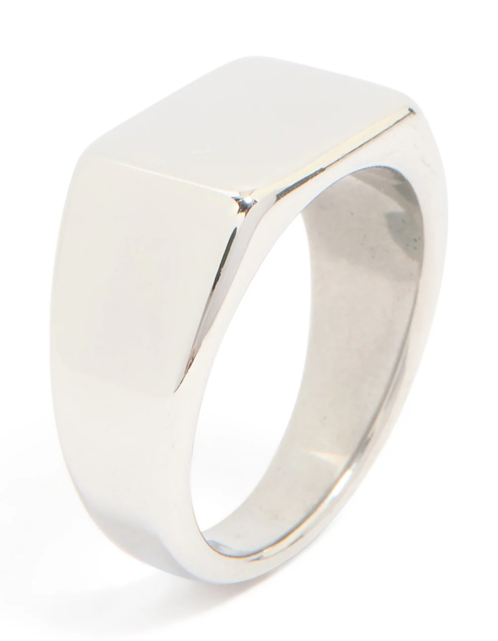 Mens Waterproof Stainless Steel Rectangle Signet Ring - Image 4