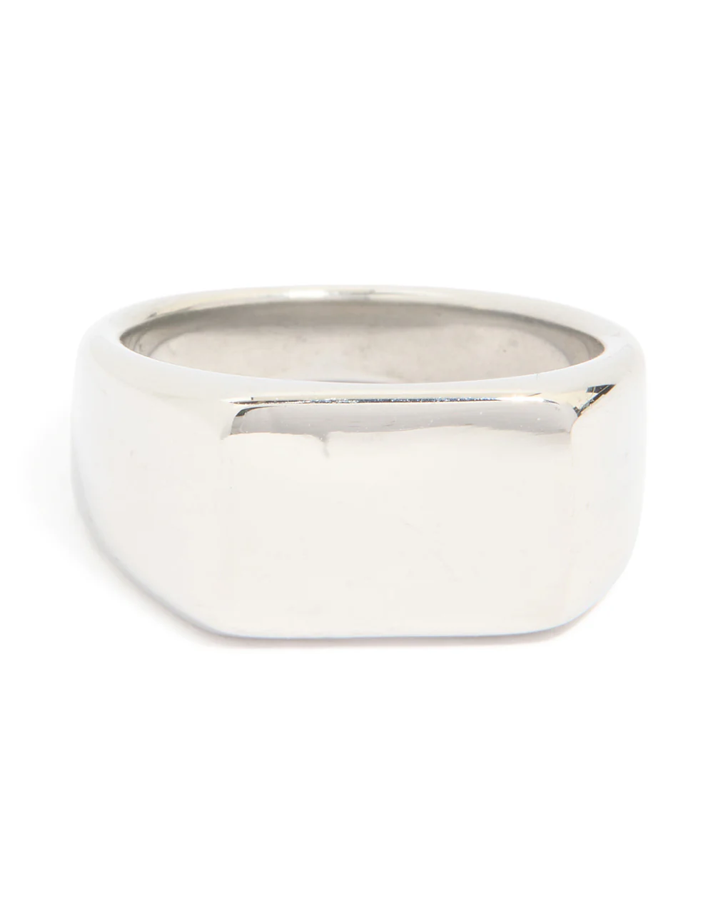 Mens Waterproof Stainless Steel Rectangle Signet Ring - Image 5
