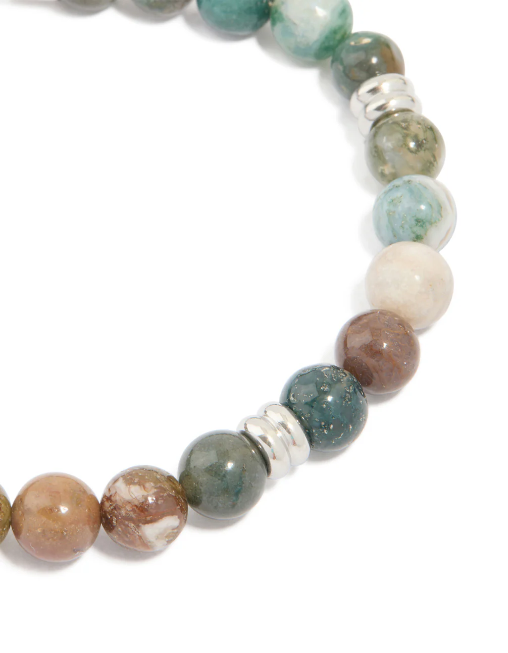 Mens Waterproof Stainless Steel Semi Precious Beaded Bracelet - Image 4