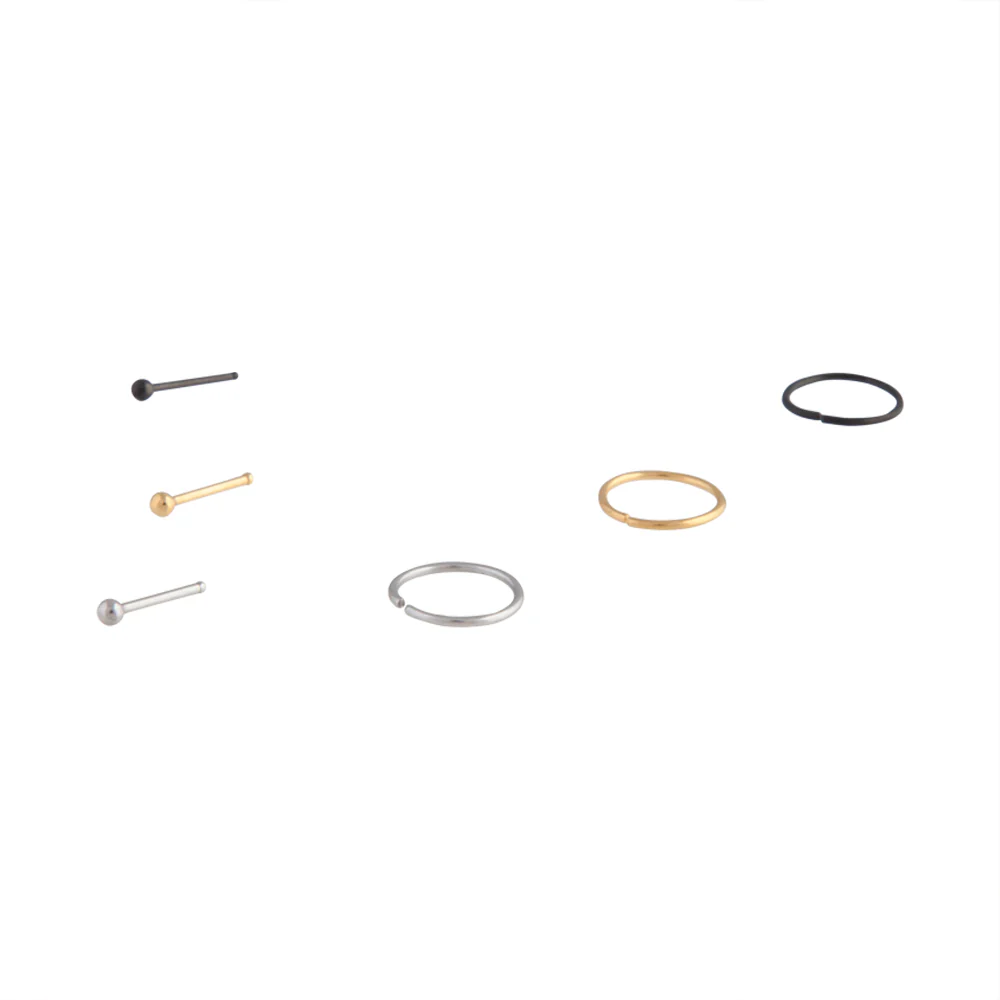 Mixed Metals Nose Ring Stud 6-Pack - Image 2
