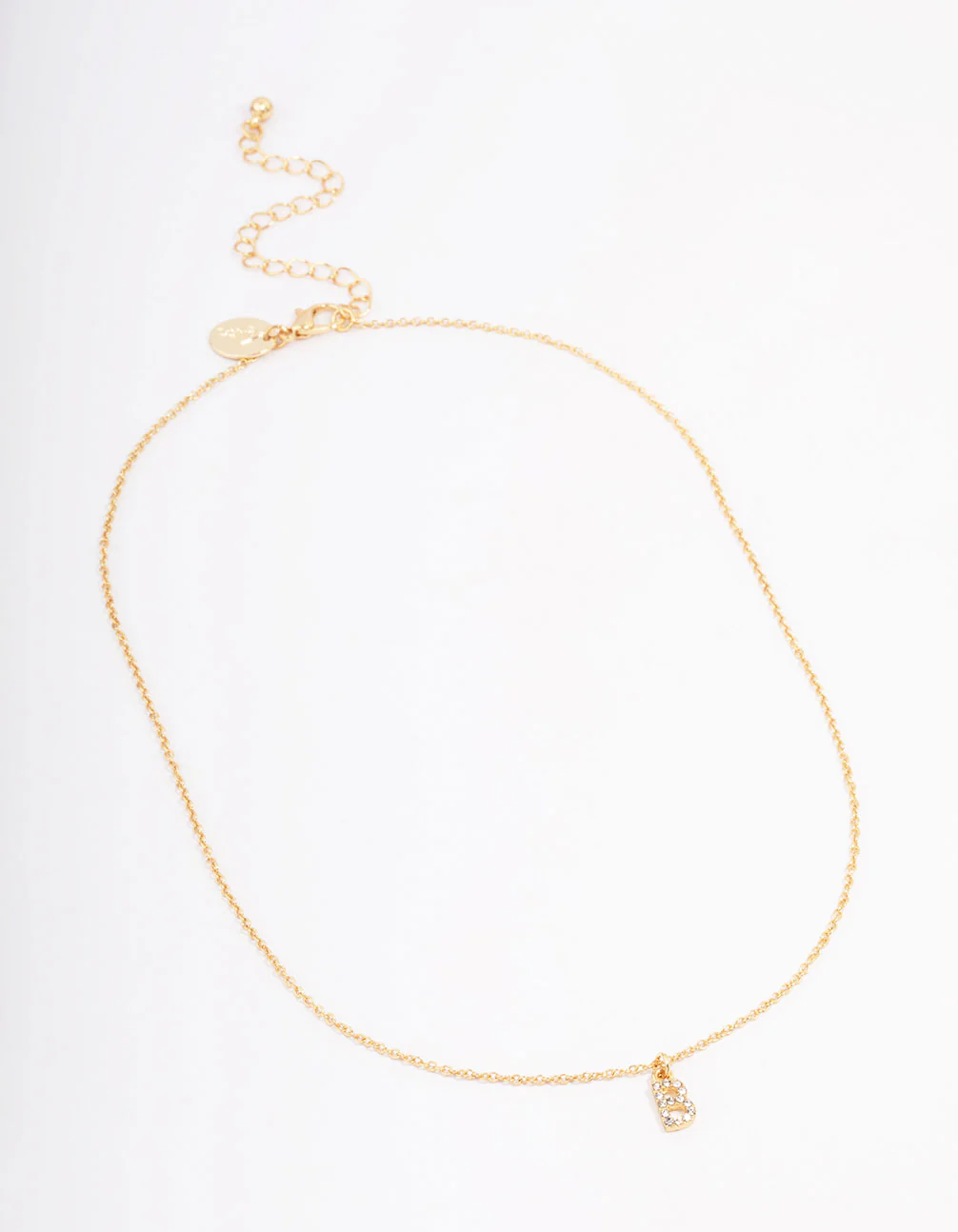 Gold Plated Letter B Pendant Necklace - Image 3