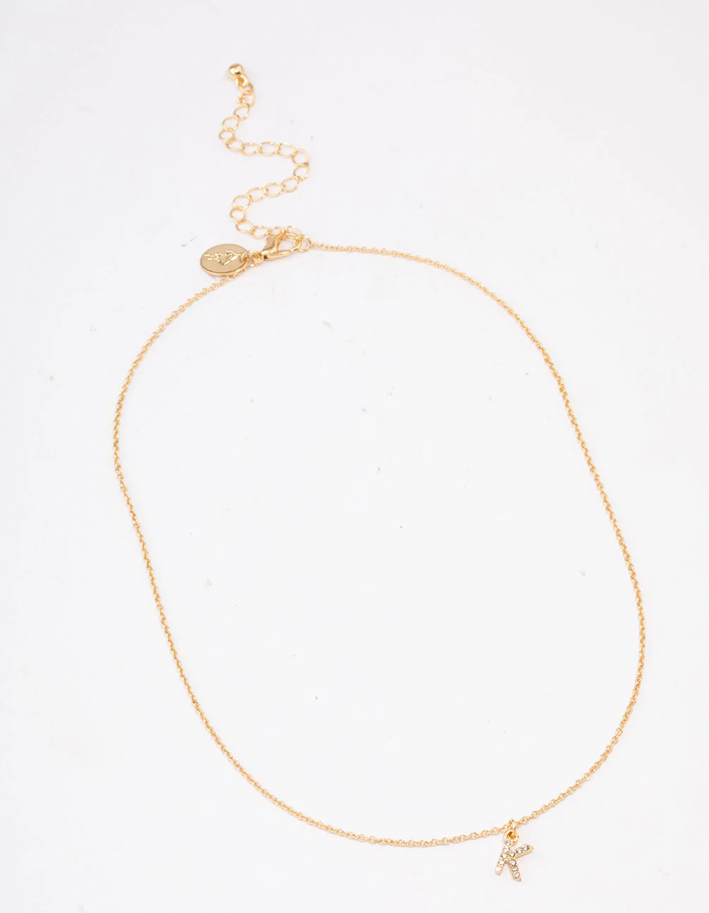 Gold Plated Letter K Pendant Necklace - Image 2