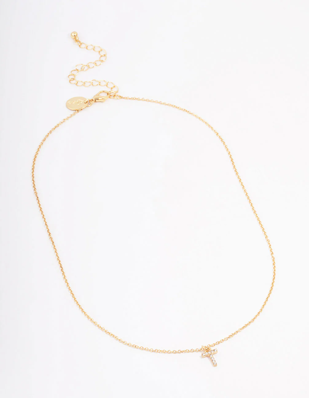 Gold Plated Letter T Pendant Necklace - Image 3