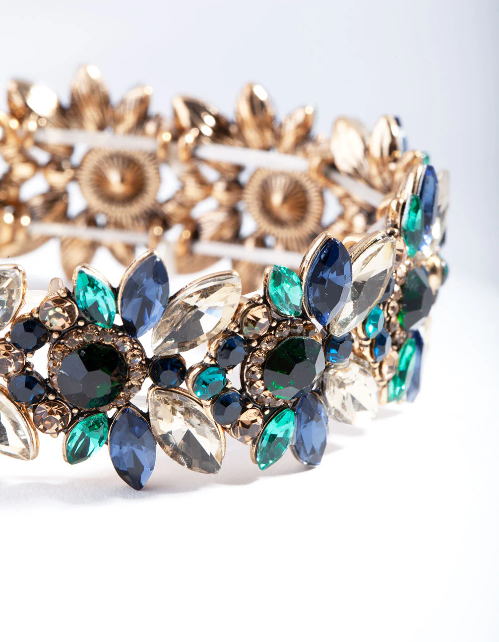 Blue Gold Multi Diamante Bangle - Image 2