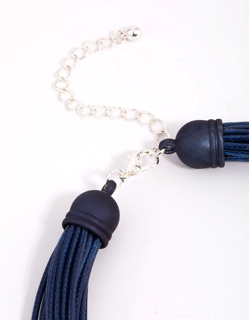 Matte Blue Sphere & Cord Necklace - Image 3