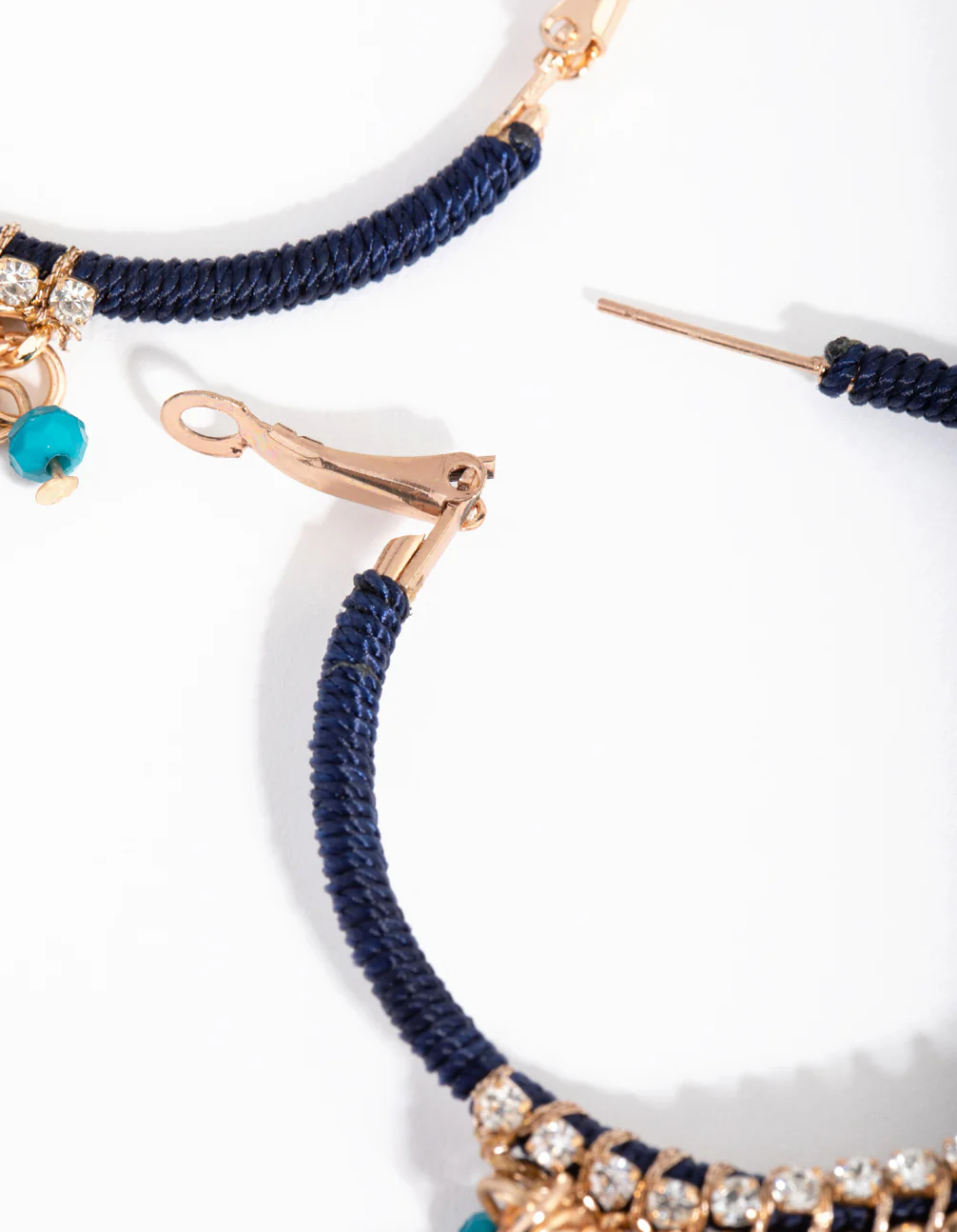 Gold Threadwrap Bead Drop Earrings - Image 3