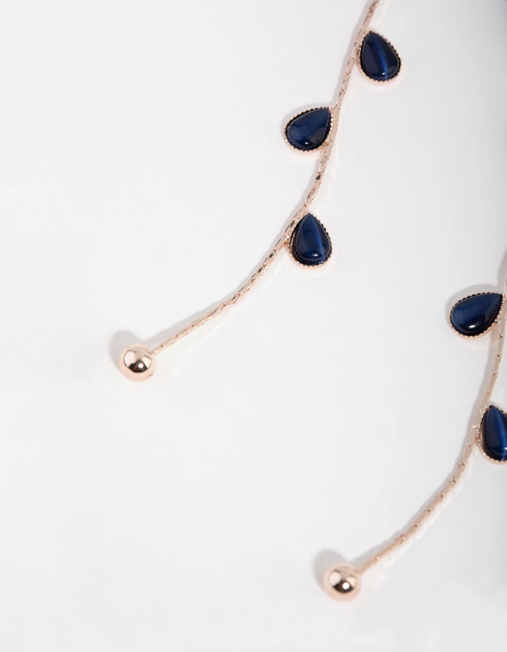 Rose Gold Flower Vine Drop Earrings - Image 3