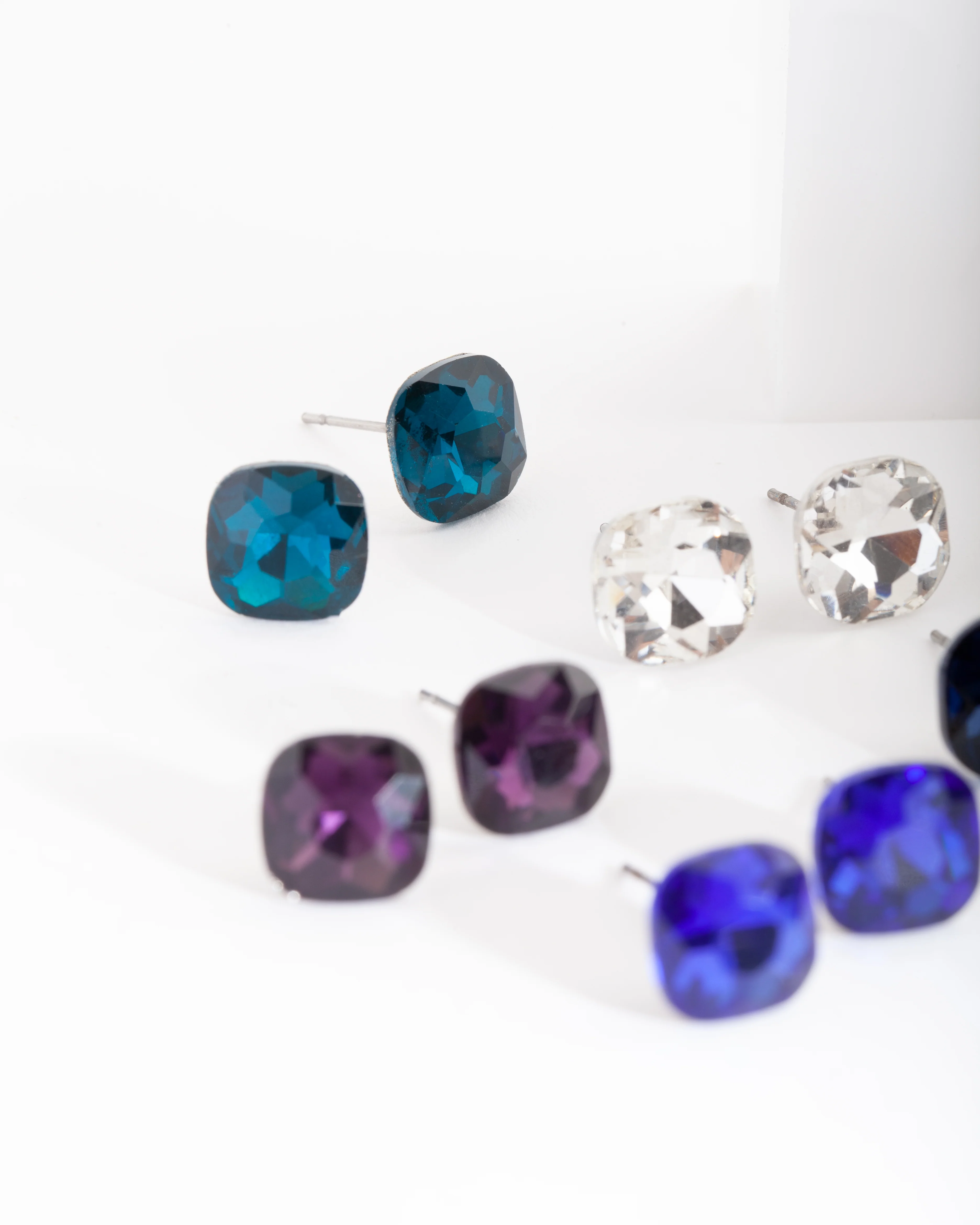 Blue Purple Gem Stud Earring Pack - Image 2