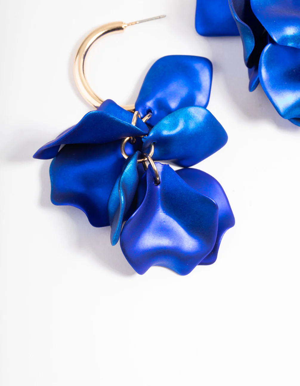 Gold Coated Petal Huggie Earrings - Image 4