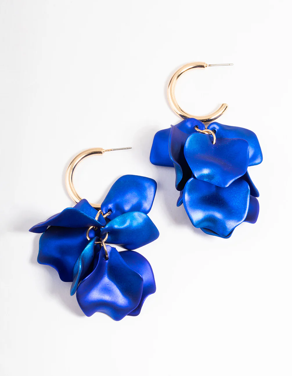 Gold Coated Petal Huggie Earrings - Image 5
