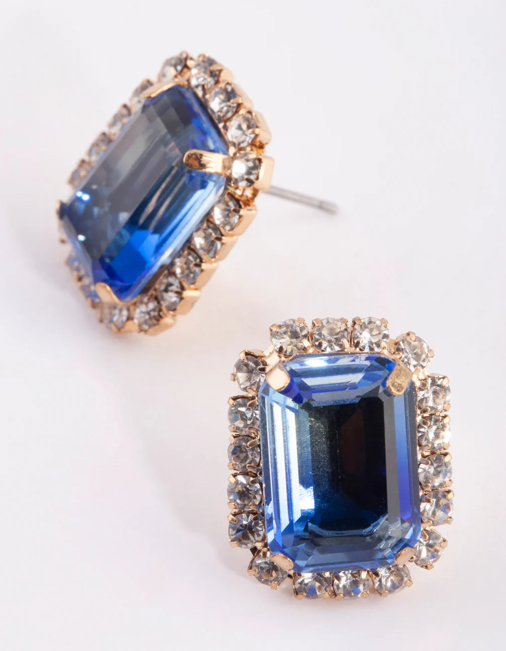 Blue Stone Stud Earrings - Image 2