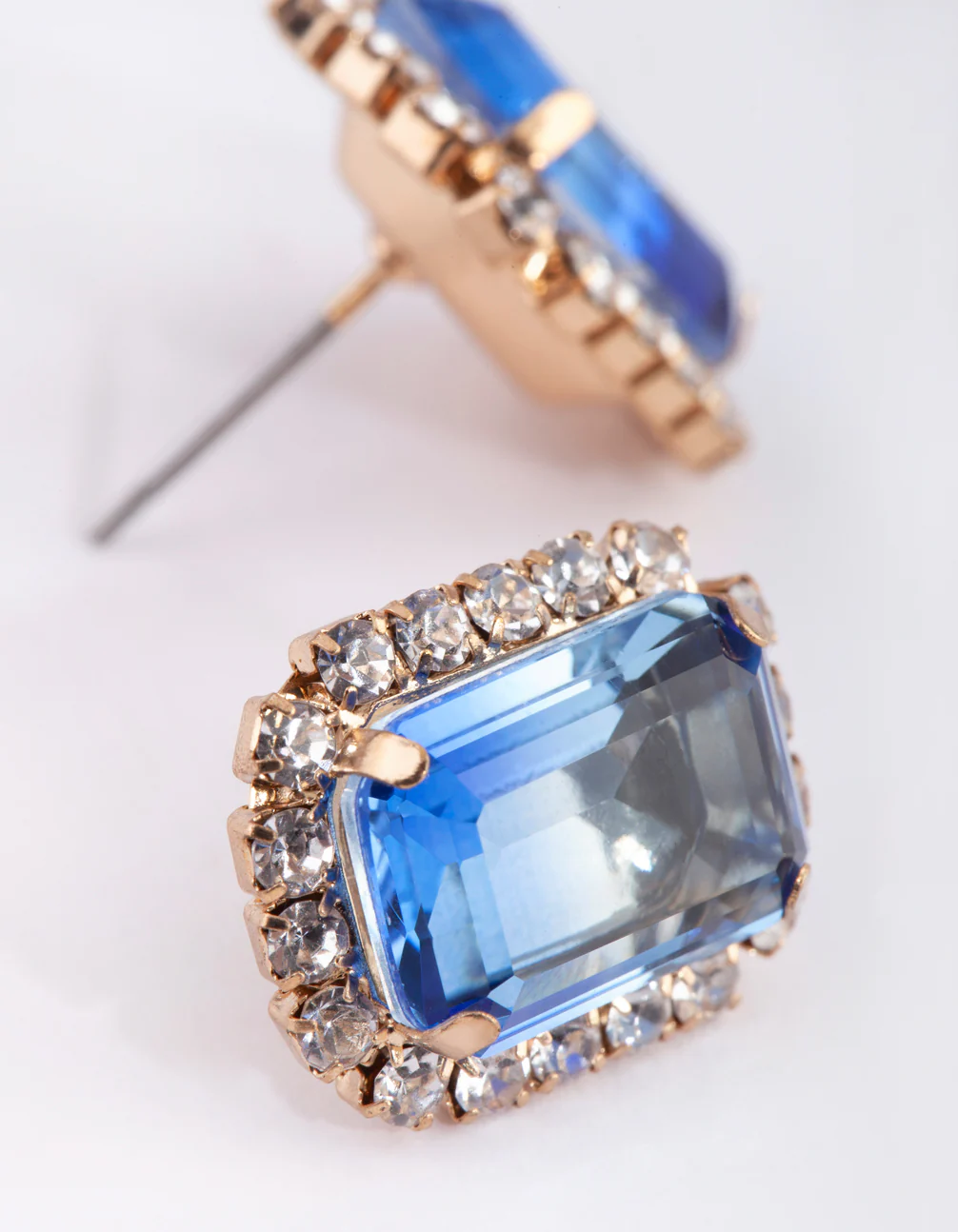 Blue Stone Stud Earrings - Image 3