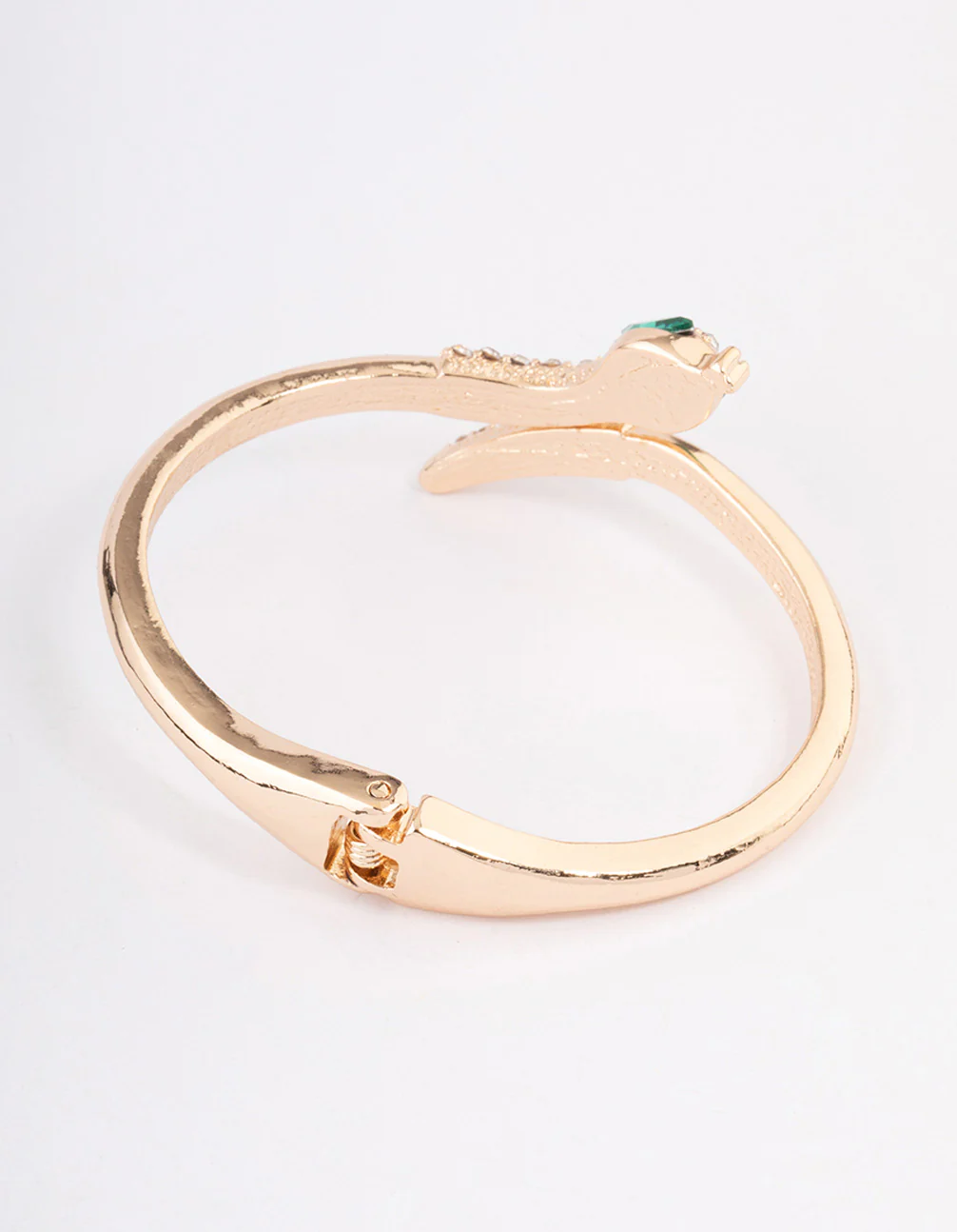 Gold Diamante Snake Hinge Wrist Cuff - Image 3