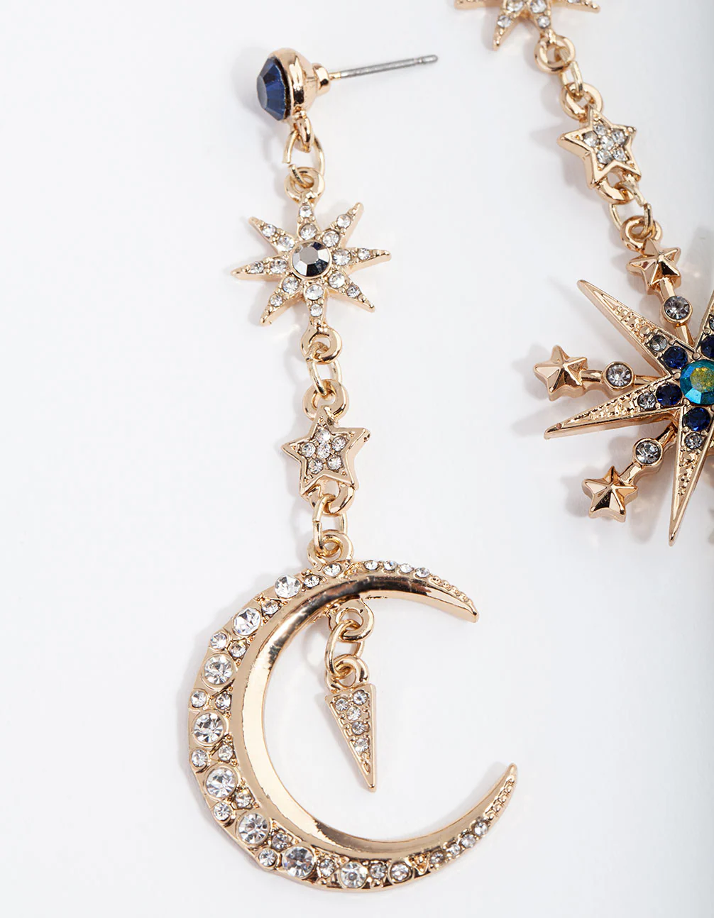 Midnight Gold Mismatch Celestial Earrings - Image 3