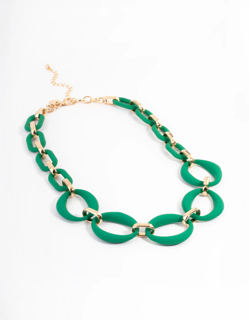 Gold Mixed Oval Link Necklace - Image 2