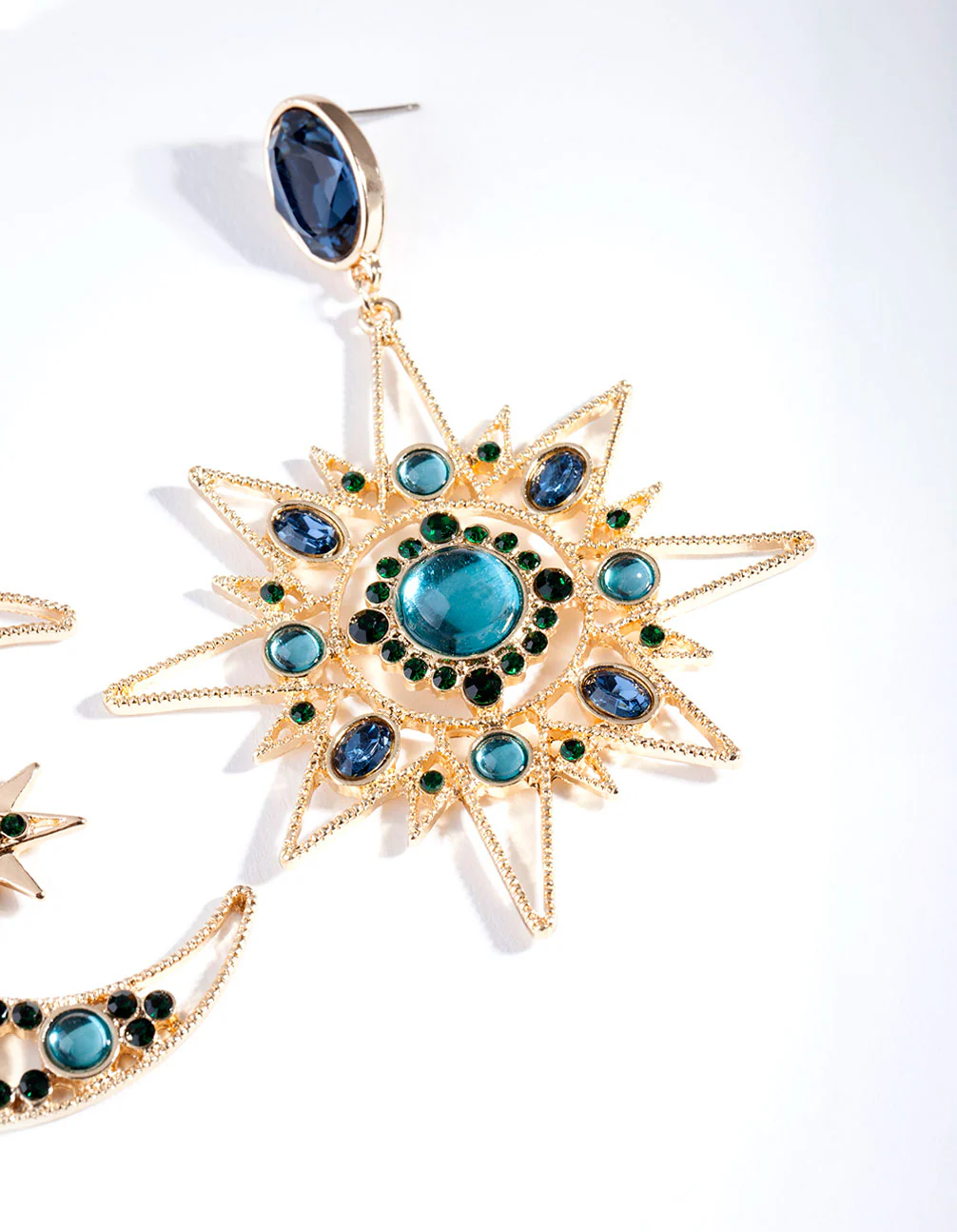 Blue Statement Celestial Earrings - Image 2