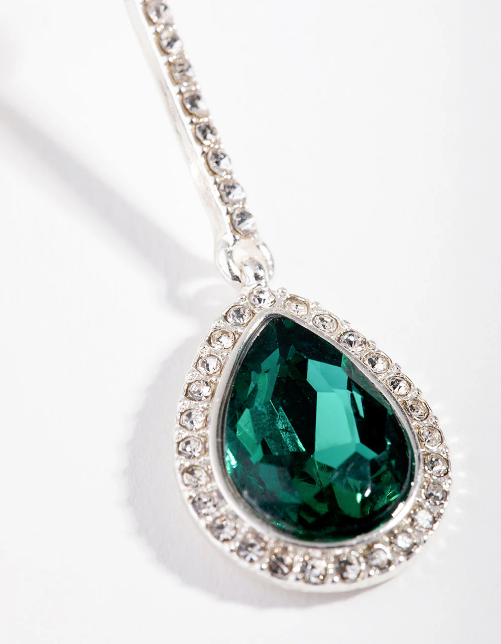 Silver Diamante Teardrop Earrings - Image 3