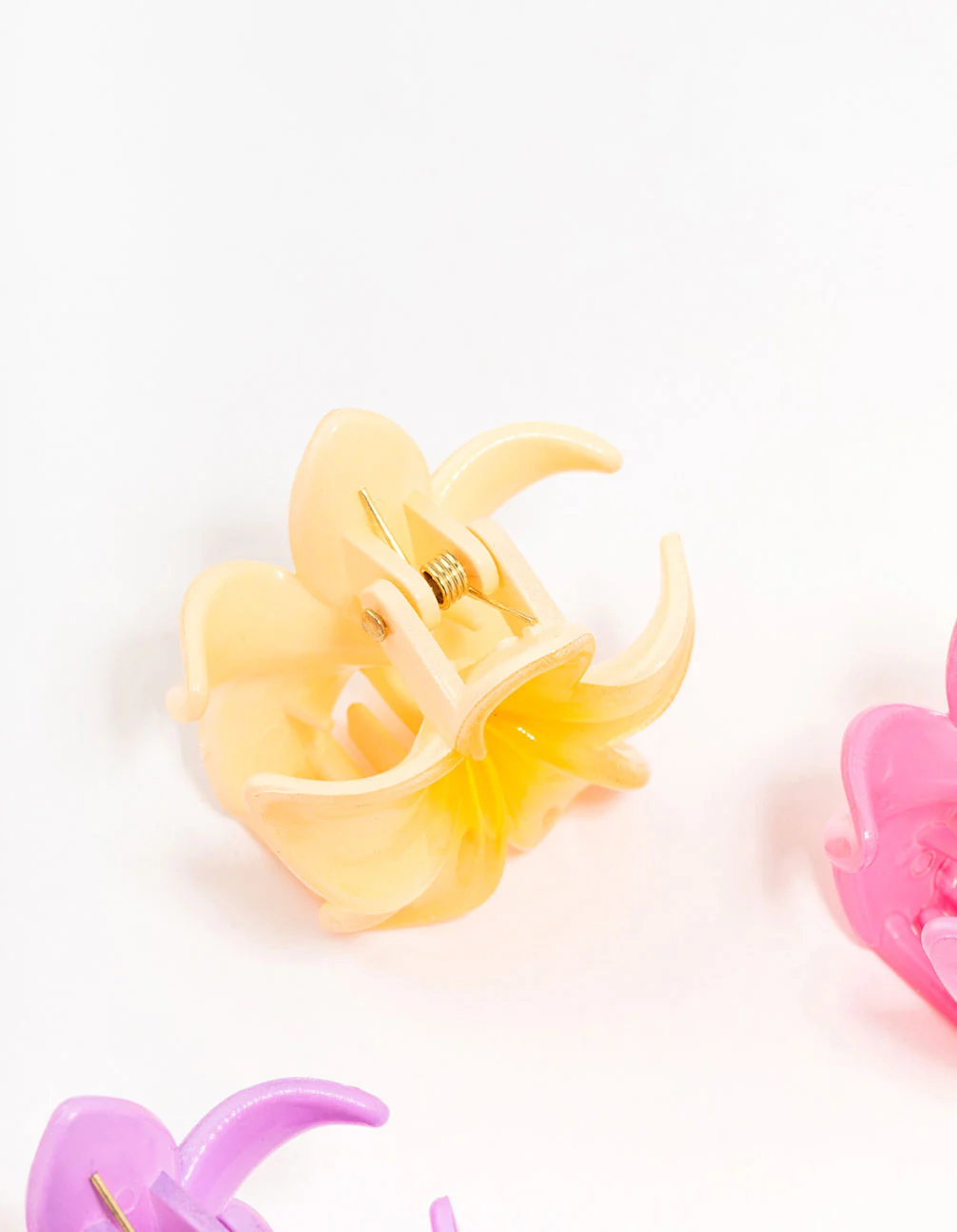 Mini Colourful Hibiscus Claw Clips 4-Pack - Image 3