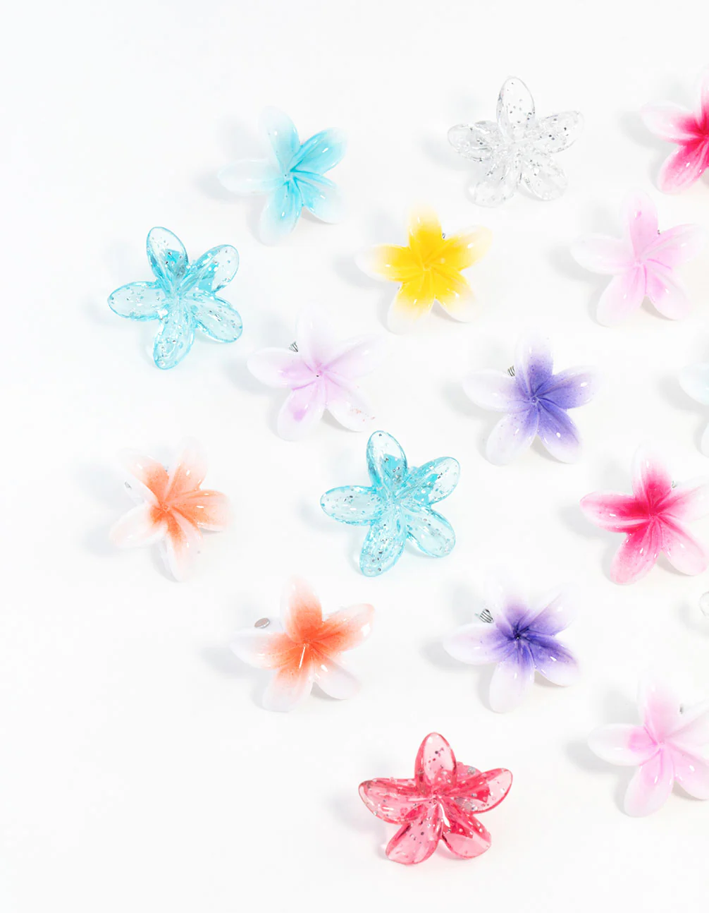 Mini Frangipani Flower Hair Clips 10-Pack - Image 2