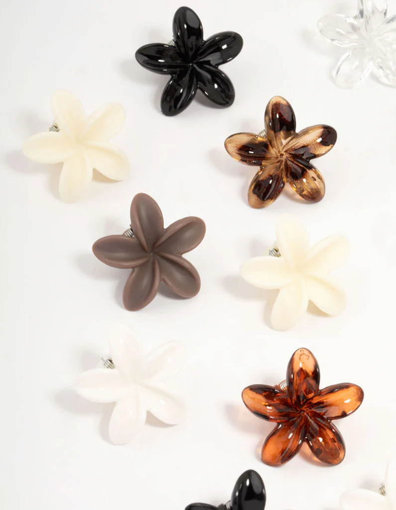 Mini Neutral Frangipani Claw Clips 10-Pack - Image 2