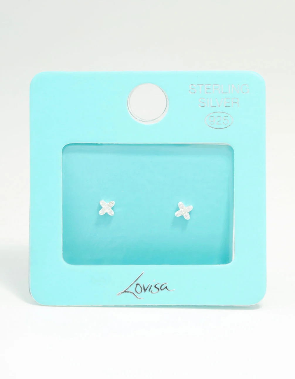Mini Sterling Silver Cubic Zirconia Flower Stud Earrings - Image 3