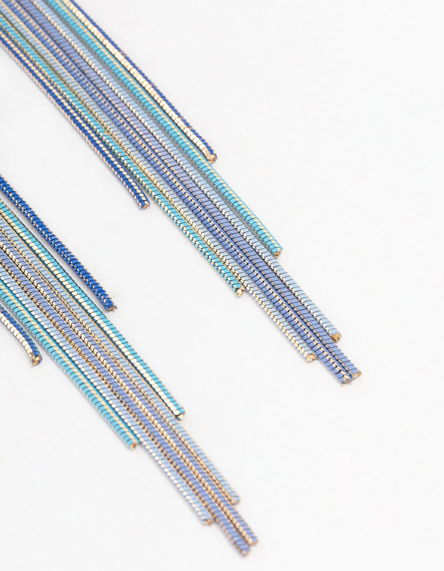 Mini Waterfall Coated Cut Chain Earrings - Image 3