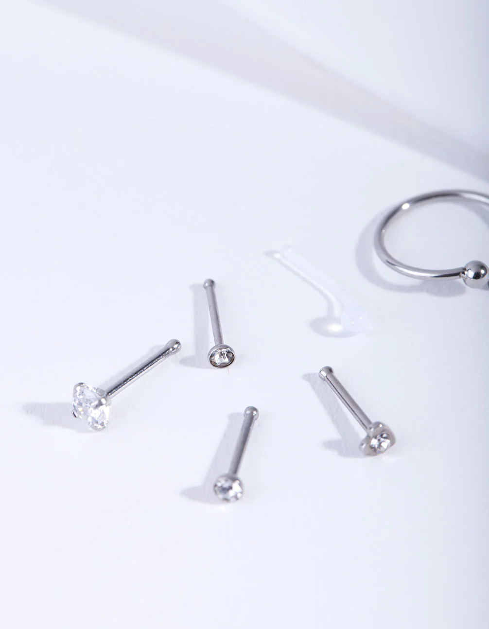 Silver Surgical Steel Mixed Nose Piercing 6-Pack - Image 3
