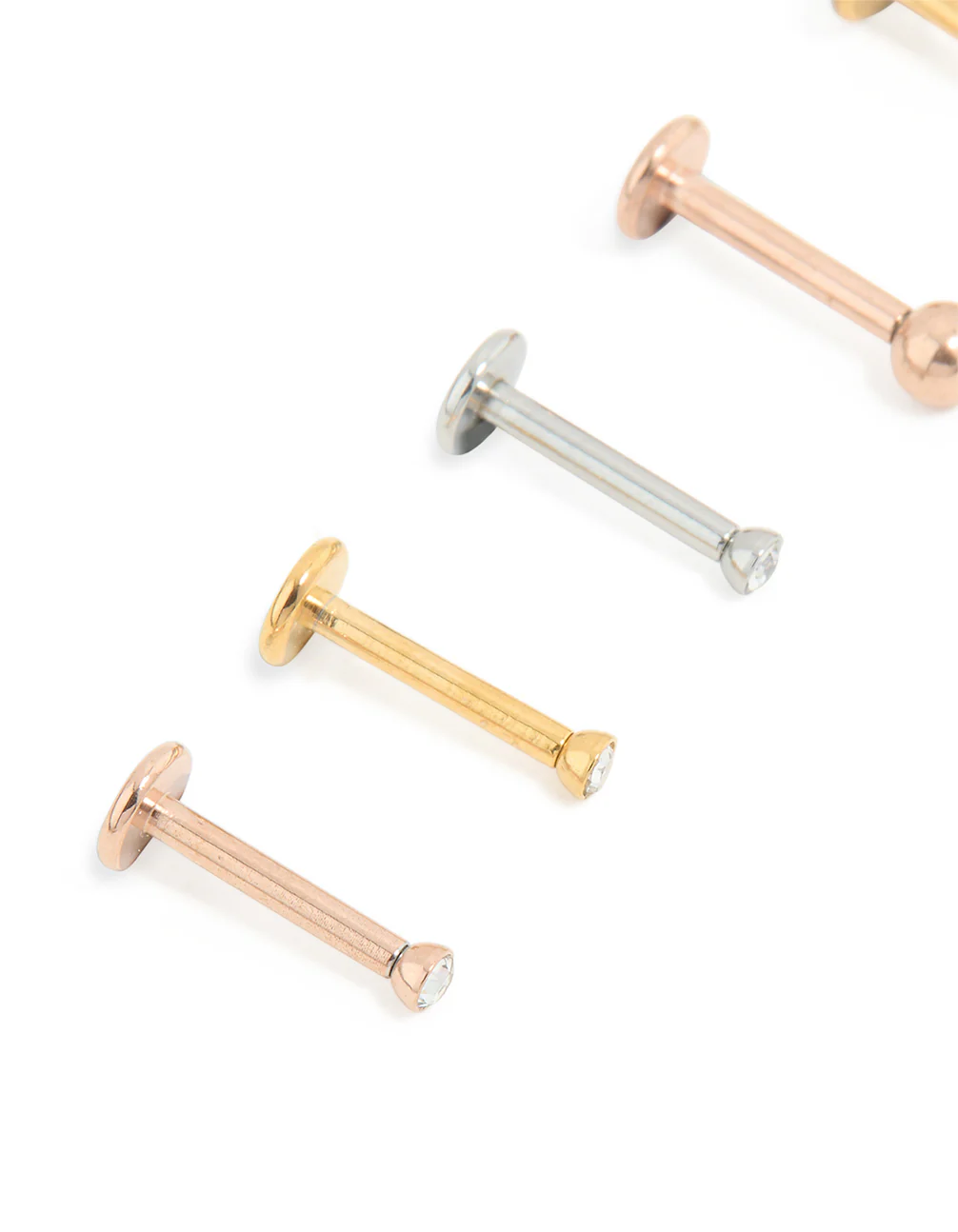 Mixed Mini Diamante Surgical Steel Flat Back Studs 6-Pack - Image 2