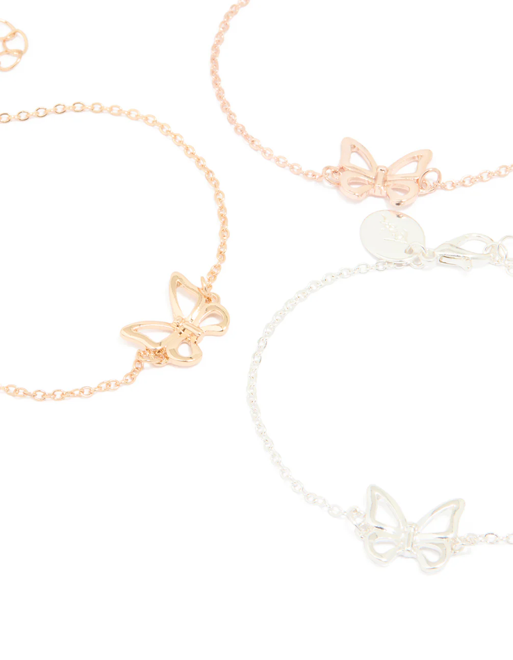Mixed Metal Butterfly Bracelets 3-Pack - Image 2