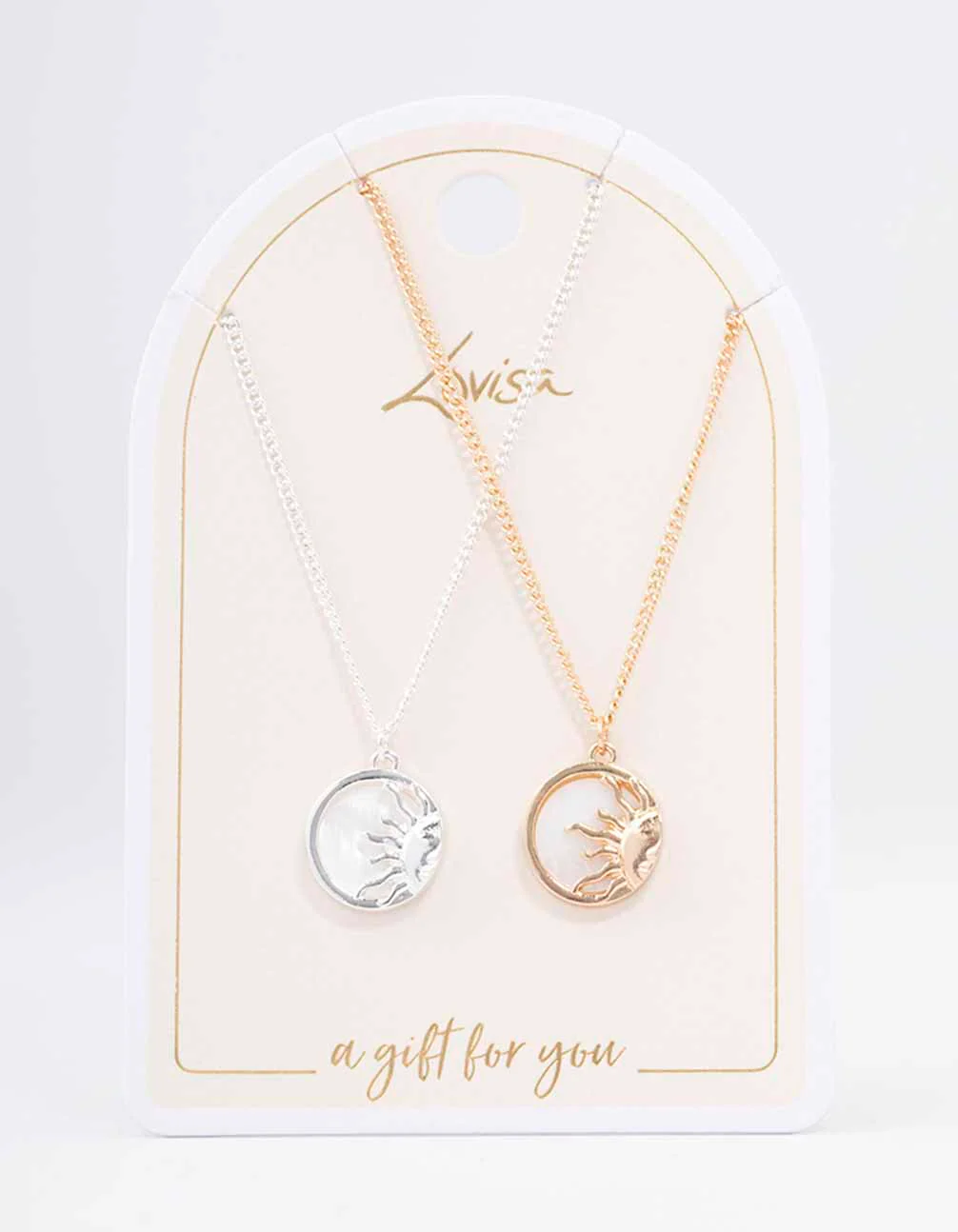Mixed Metal Circular Sun Necklace - Image 2