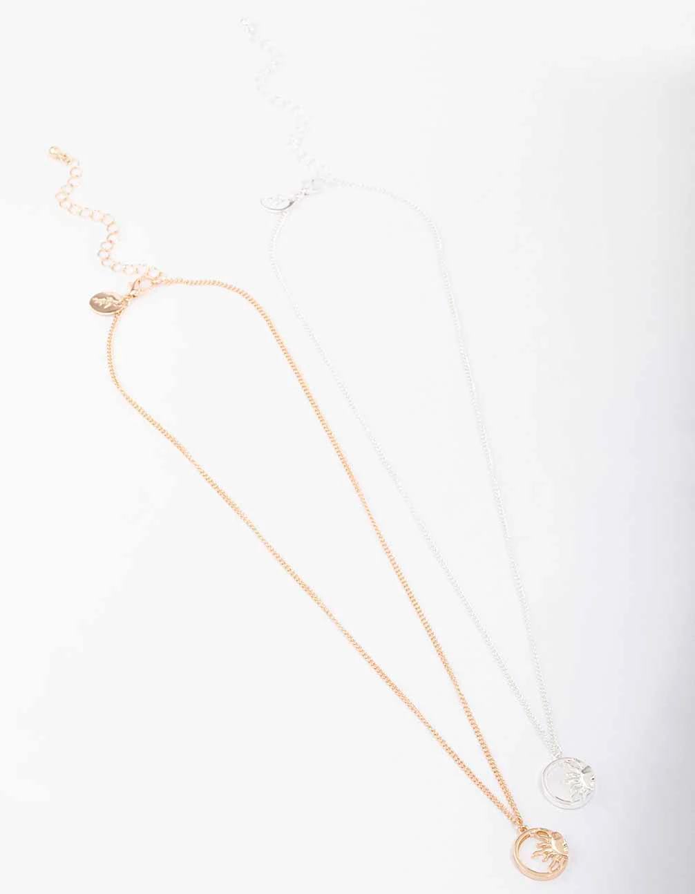 Mixed Metal Circular Sun Necklace - Image 3