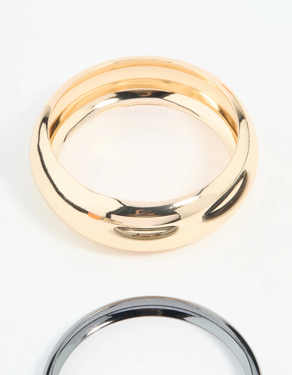 Mixed Metal Dark Blue Bangles 3-Pack - Image 2
