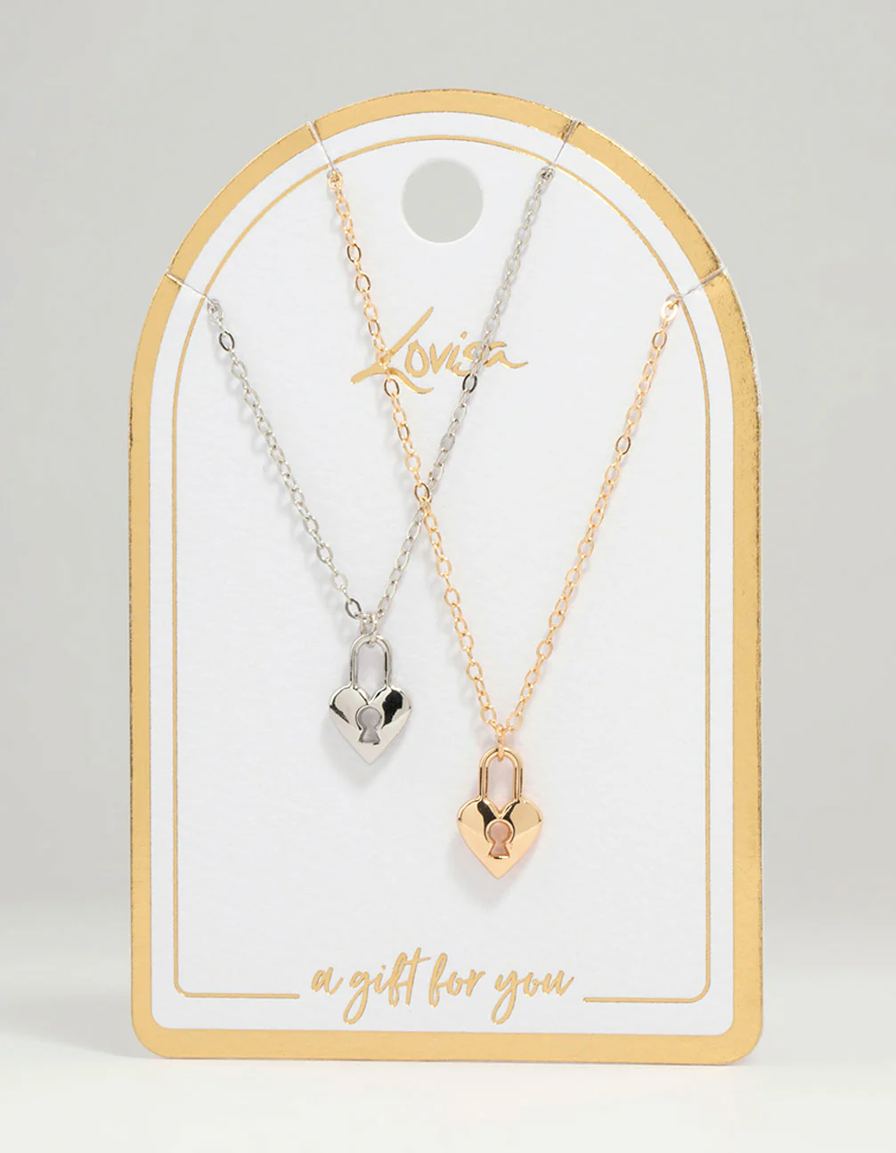 Mixed Metal Heart Locket Necklaces 2-Pack - Image 3